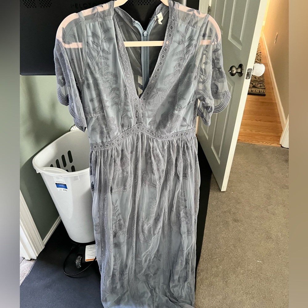 Maternity dress - lilac/blue